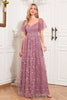 Laden Sie das Bild in den Galerie-Viewer, A-Linie Dusty Rose Mutter der Braut Kleid mit Applikationen