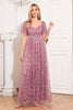 Laden Sie das Bild in den Galerie-Viewer, A-Linie Dusty Rose Mutter der Braut Kleid mit Applikationen