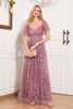 Laden Sie das Bild in den Galerie-Viewer, A-Linie Dusty Rose Mutter der Braut Kleid mit Applikationen