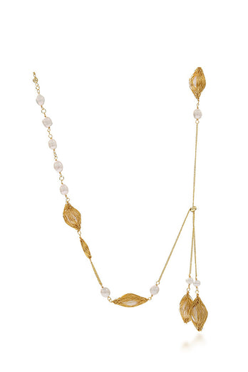 Goldene natürliche Süßwasser-Birnen-Choker-Halskette