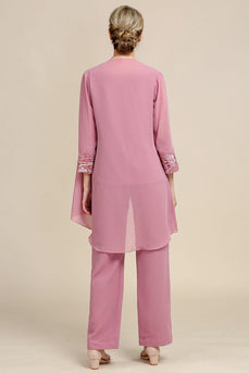 Blush Long Sleeves 3-teilige Mother of the Bride Hosenanzüge