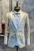 Laden Sie das Bild in den Galerie-Viewer, Champagne Spitzenrevers Pailletten Herren Smokingblazer