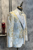 Laden Sie das Bild in den Galerie-Viewer, Champagne Spitzenrevers Pailletten Herren Smokingblazer