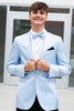 Laden Sie das Bild in den Galerie-Viewer, Hellblauer Schal Revers Herren-Smokingblazer