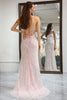 Laden Sie das Bild in den Galerie-Viewer, Mermaid Glitter Rosa Ballkleid mit Schlitz