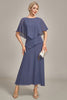 Laden Sie das Bild in den Galerie-Viewer, Etui Scoop Tea-Length Stormy Chiffon Mutter der Braut Kleid