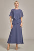 Laden Sie das Bild in den Galerie-Viewer, Etui Scoop Tea-Length Stormy Chiffon Mutter der Braut Kleid