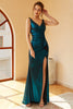 Laden Sie das Bild in den Galerie-Viewer, Peacock Blue Ruched Long Prom Kleid