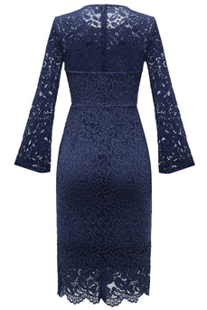 Navy Bodycon Spitze Formelles Kleid