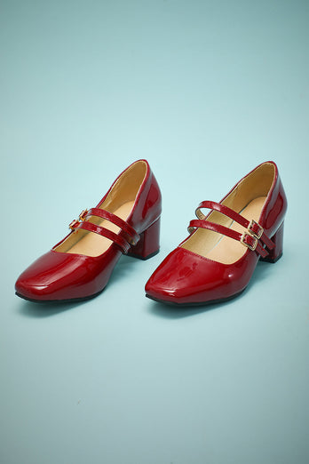 Rote Riemchen Retro Heels