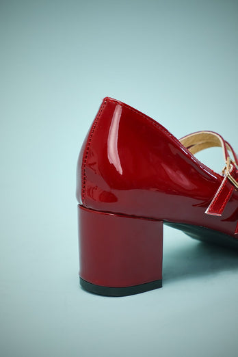 Rote Riemchen Retro Heels