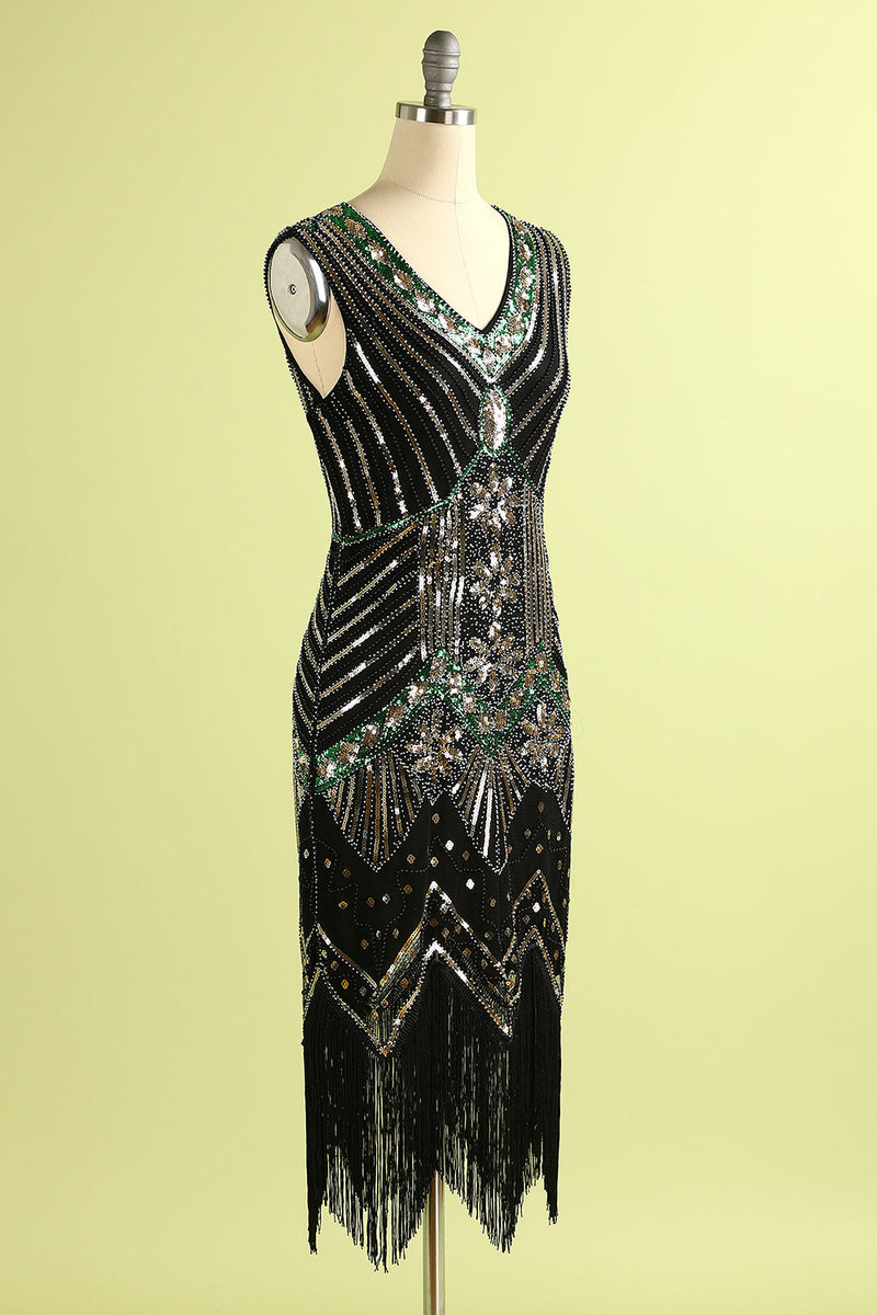 Laden Sie das Bild in den Galerie-Viewer, Royal Blue Glitter Fransen Gatsby 1920er Jahre Flapper Kleid