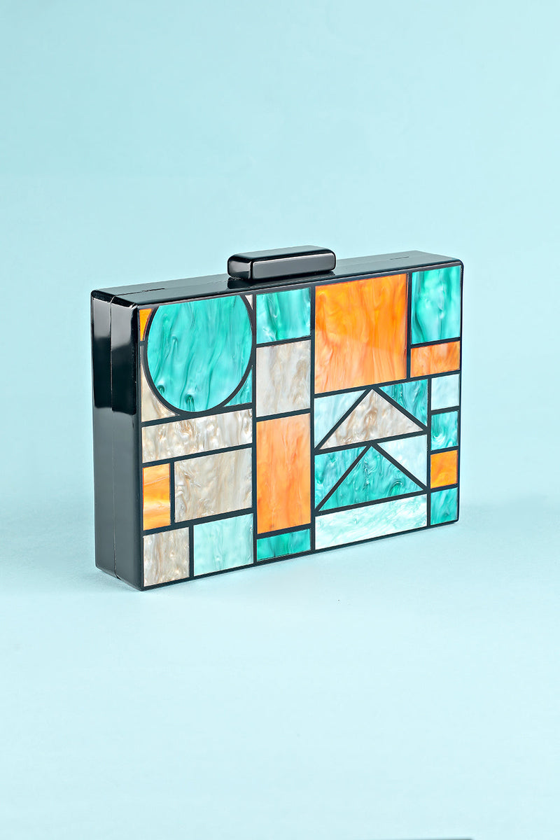 Laden Sie das Bild in den Galerie-Viewer, Geometrie Patchwork Acryl Party Handtasche