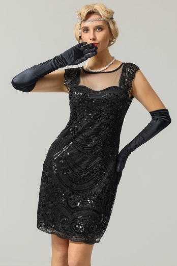 1920er Jahre Paillettenbesetztes Flapper-Kleid