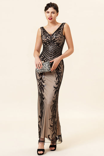 1920er Gatsby Meerjungfrau Pailletten-Partykleid