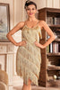 Laden Sie das Bild in den Galerie-Viewer, Graue Spaghettiträger Fransen Roaring 20s Great Gatsby Kleid