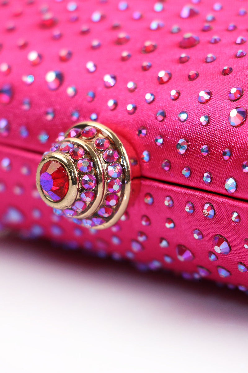 Laden Sie das Bild in den Galerie-Viewer, Sparkly Fuchsia Strass Abendparty Handtasche