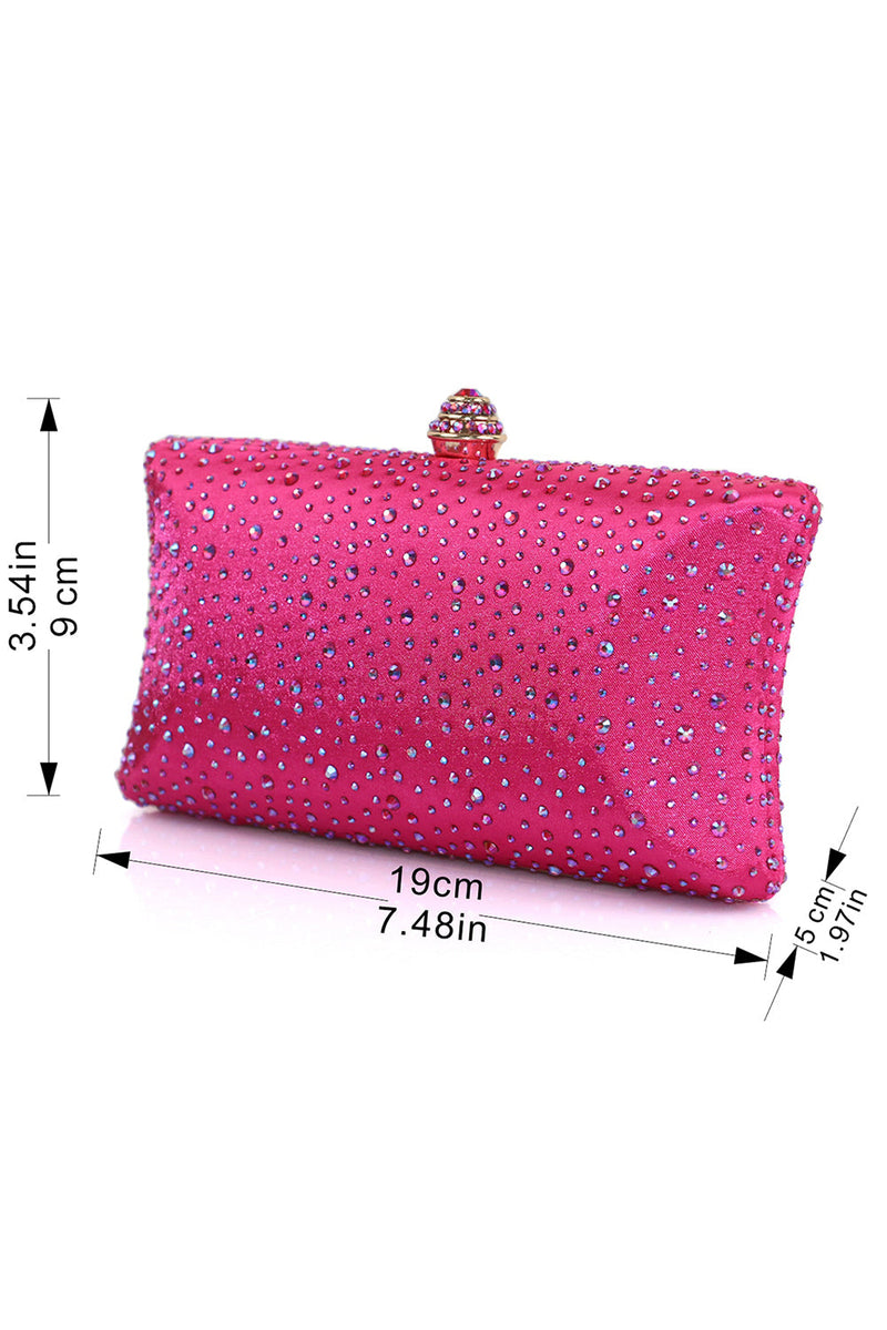 Laden Sie das Bild in den Galerie-Viewer, Sparkly Fuchsia Strass Abendparty Handtasche