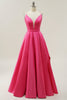 Laden Sie das Bild in den Galerie-Viewer, Fuchsia Neckholder A-Linie Ballkleid