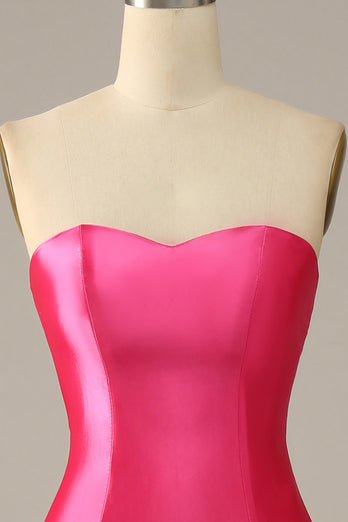 Fuchsia Herzausschnitt Meerjungfrau Ballkleid