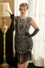 Laden Sie das Bild in den Galerie-Viewer, Goldene Pailletten Plus Size 1920er Jahre Gatsby Kleid mit 20er Jahre Zubehör Set