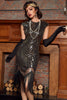 Laden Sie das Bild in den Galerie-Viewer, Golden Gatsby Glitter Fransen 1920er Jahre Flapper Kleid