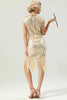 Laden Sie das Bild in den Galerie-Viewer, Golden Gatsby Glitter Fransen 1920er Jahre Flapper Kleid