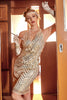 Laden Sie das Bild in den Galerie-Viewer, Gold V Hals Gatsby Kleid