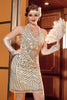 Laden Sie das Bild in den Galerie-Viewer, Gold V Hals Gatsby Kleid