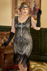 Laden Sie das Bild in den Galerie-Viewer, Gatsby Fransen Flapper Kleid Roaring Plus Size 1920er Jahre Kleid