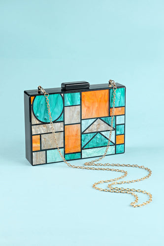 Geometrie Patchwork Acryl Party Handtasche