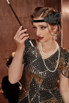 Flapper Black Zubehör Set aus den 1920er Jahren