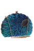 Laden Sie das Bild in den Galerie-Viewer, Peacock Green Beaded Shell Geformte Clutch