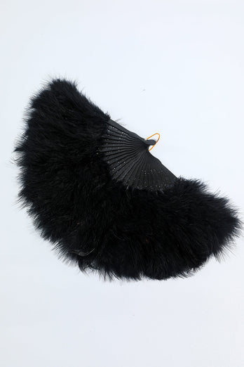 Gatsby Black Feather Klappfächer