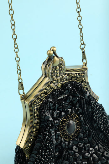 Schwarze Vintage Abendtasche